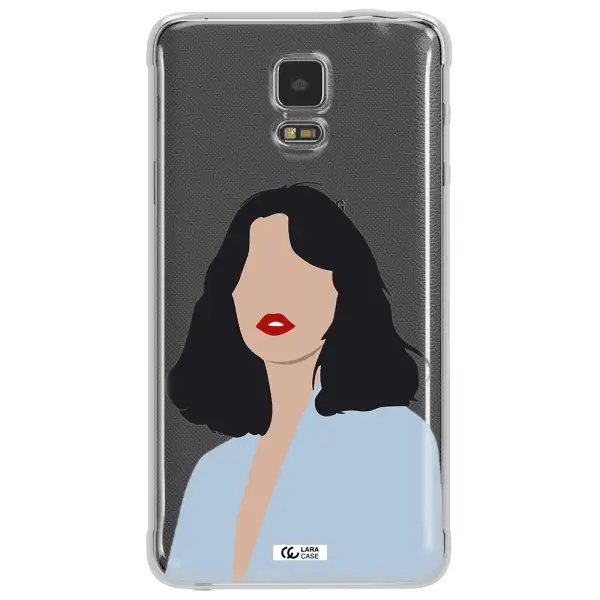 Minimalist Girl Portrait Samsung Note 4 Clear TPU Case