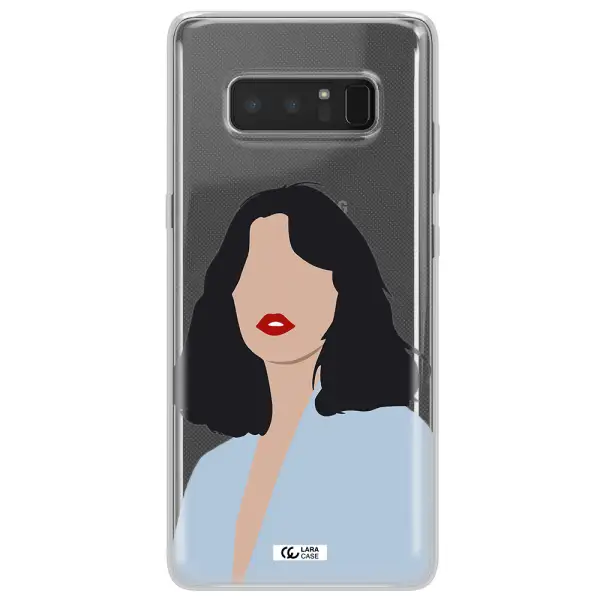Minimalist Girl Portrait Samsung Note 8 Clear TPU Case