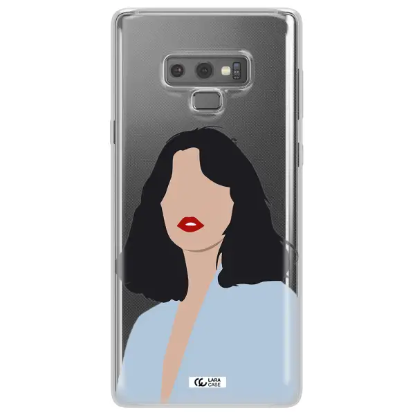 Minimalist Girl Portrait Samsung Note 9 Clear TPU Case