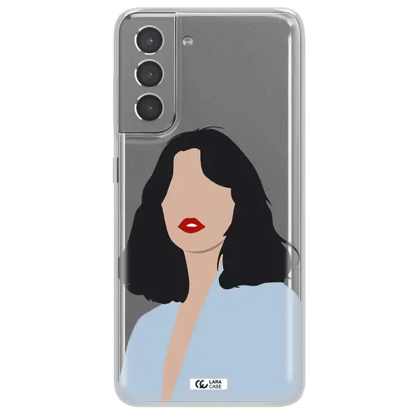 Minimalist Girl Portrait Samsung S21 Clear TPU Case