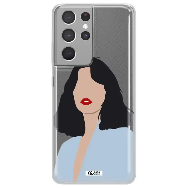 Minimalist Girl Portrait Samsung S21 Ultra Clear TPU Case