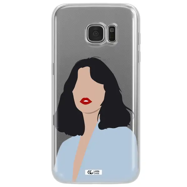 Minimalist Girl Portrait Samsung S7 Edge Clear TPU Case