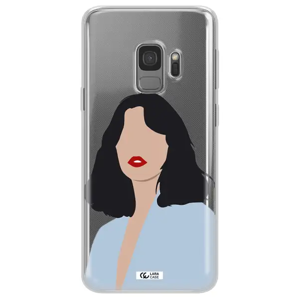 Minimalist Girl Portrait Samsung S9 Clear TPU Case