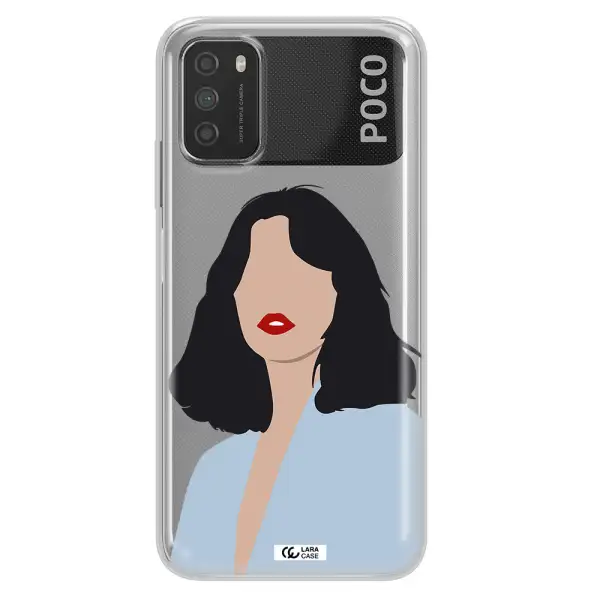 Minimalist Girl Portrait Xiaomi Poco M3 Clear TPU Case