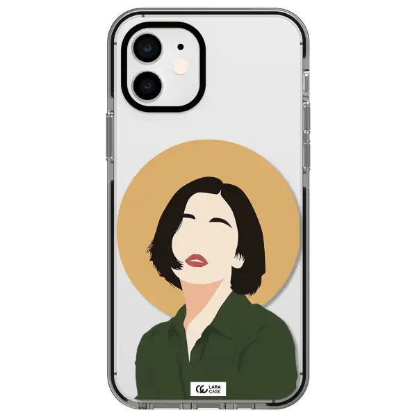 Portrait Of A Girl In A Green Dress Apple iPhone 11 impact black border Case