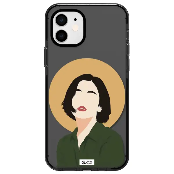 Portrait Of A Girl In A Green Dress Apple iPhone 11 impact Smoke Black Case