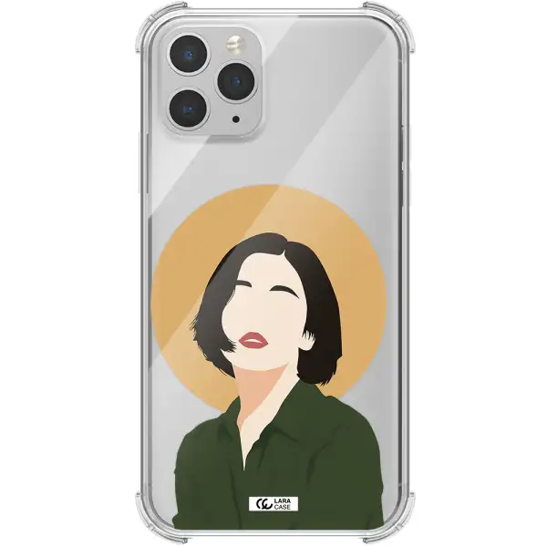 Portrait Of A Girl In A Green Dress Apple iPhone 11 pro Clear PC Case