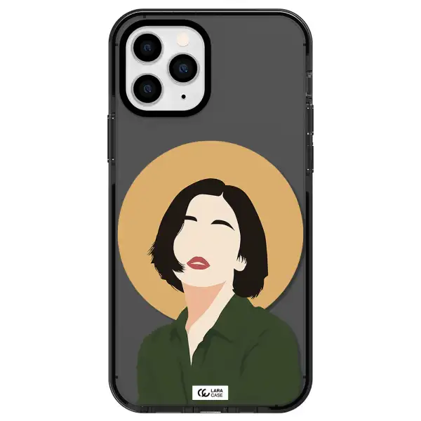 Portrait Of A Girl In A Green Dress Apple iPhone 11 pro impact Smoke Black Case