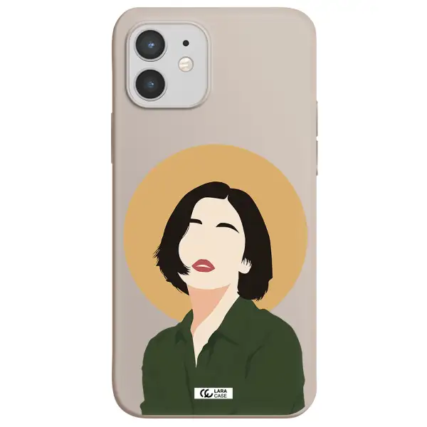 Portrait Of A Girl In A Green Dress Apple iPhone 12 mini Silicone Stone Case