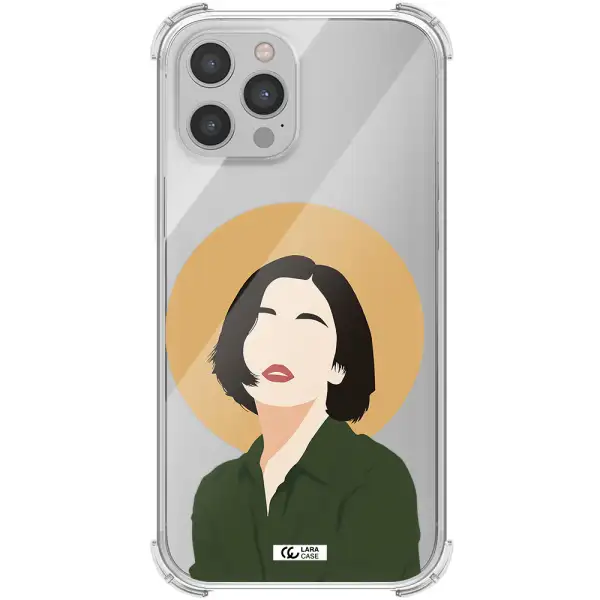 Portrait Of A Girl In A Green Dress Apple iPhone 12 pro Clear PC Case