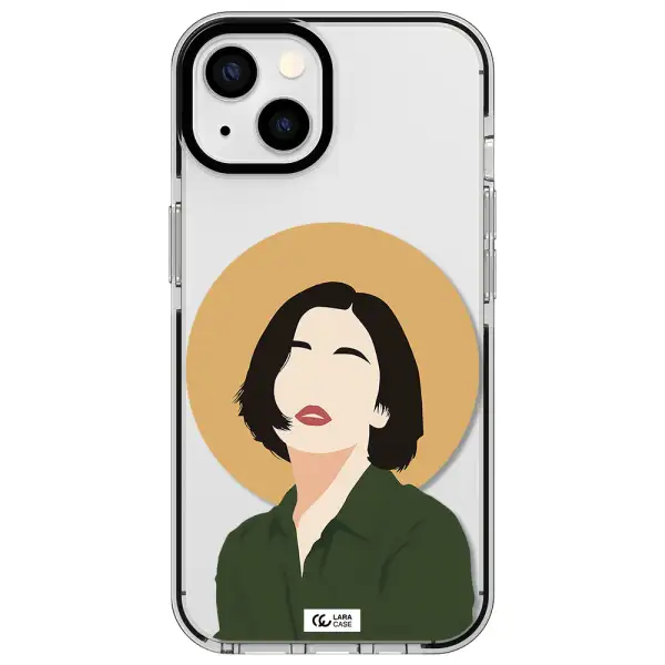 Portrait Of A Girl In A Green Dress Apple iPhone 13 impact black border Case