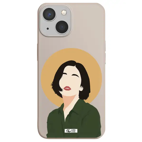 Portrait Of A Girl In A Green Dress Apple iPhone 13 mini Silicone Stone Case