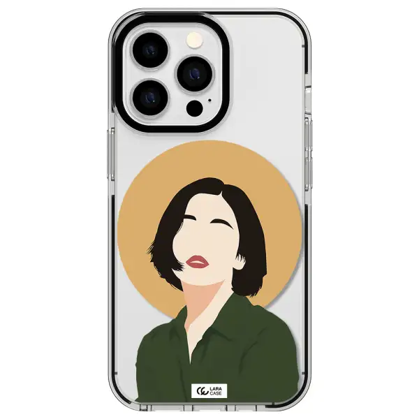 Portrait Of A Girl In A Green Dress Apple iPhone 13 Pro impact black border Case