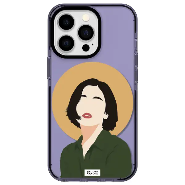 Portrait Of A Girl In A Green Dress Apple iPhone 13 Pro impact Lilac Case