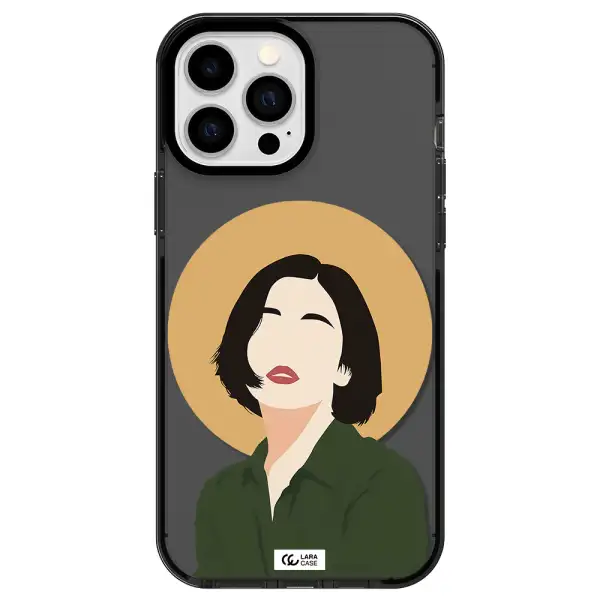 Portrait Of A Girl In A Green Dress Apple iPhone 13 Pro Max impact Smoke Black Case