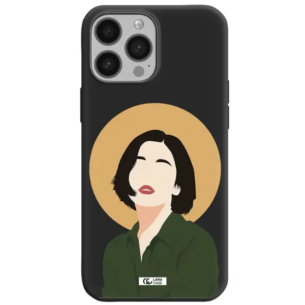 Portrait Of A Girl In A Green Dress Apple iPhone 13 Pro Max Silicone black Case