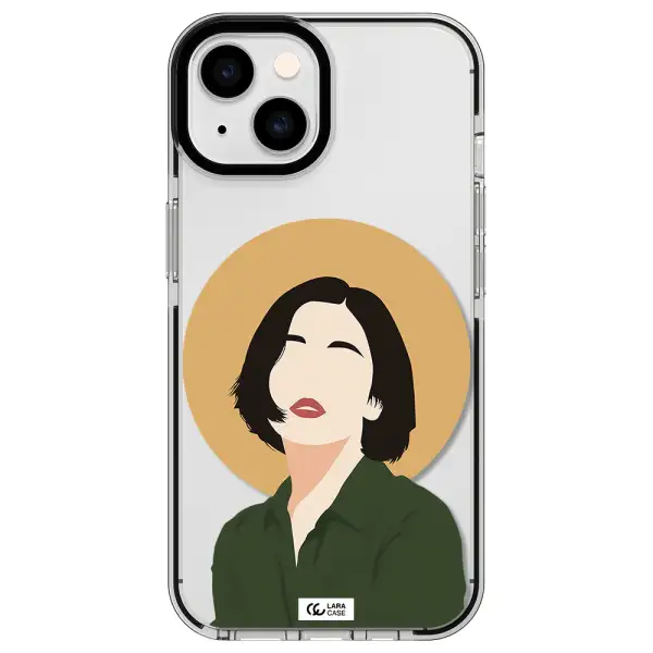 Portrait Of A Girl In A Green Dress Apple iPhone 14 impact black border Case