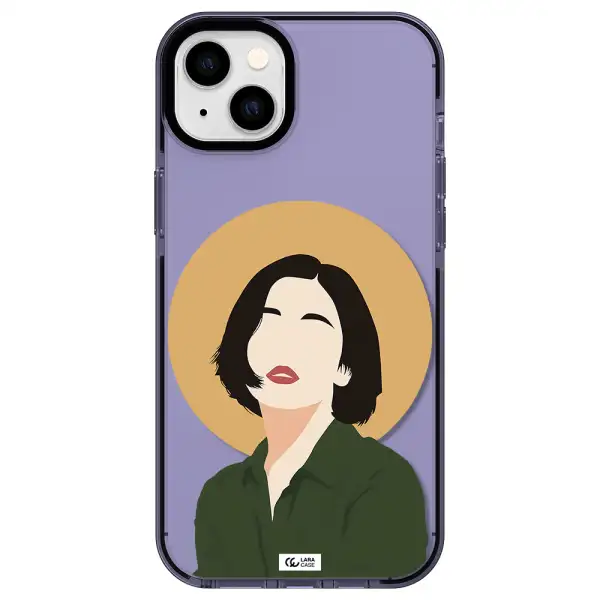 Portrait Of A Girl In A Green Dress Apple iPhone 14 plus impact Lilac Case