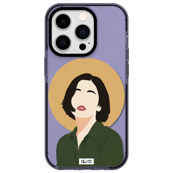 Portrait Of A Girl In A Green Dress Apple iPhone 14 pro impact Lilac Case