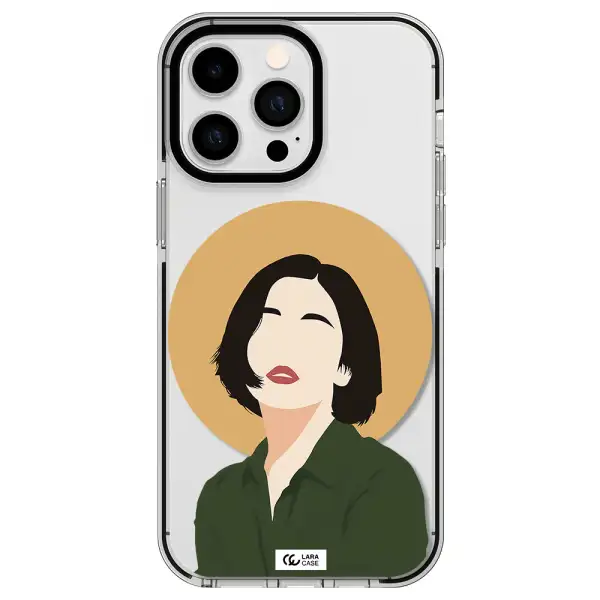 Portrait Of A Girl In A Green Dress Apple iPhone 14 pro max impact black border Case
