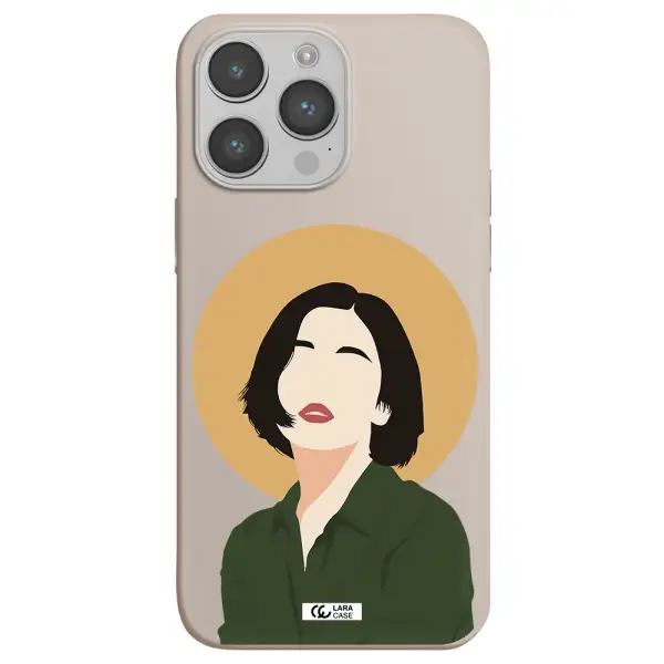 Portrait Of A Girl In A Green Dress Apple iPhone 14 pro Silicone Stone Case