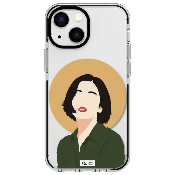 Portrait Of A Girl In A Green Dress Apple iPhone 15 impact black border Case