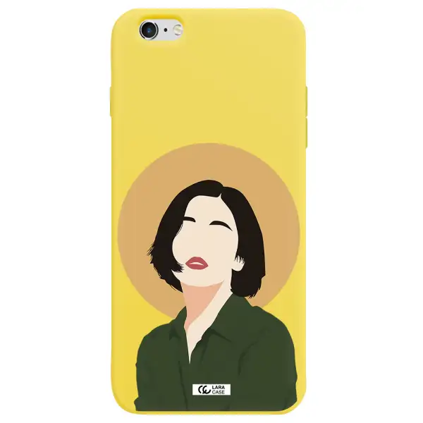 Portrait Of A Girl In A Green Dress Apple iPhone 6S Silicone canary yellow Case