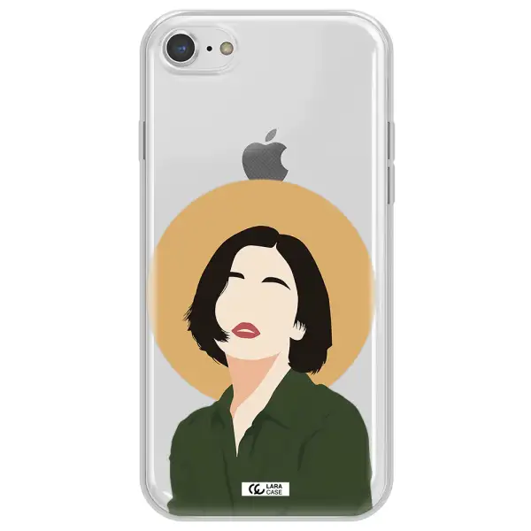 Portrait Of A Girl In A Green Dress Apple iPhone 7 Clear TPU Case