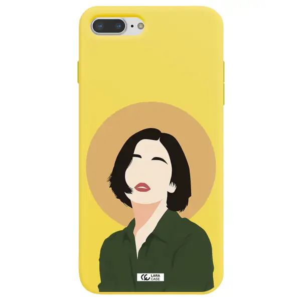 Portrait Of A Girl In A Green Dress Apple iPhone 7 plus Silicone canary yellow Case