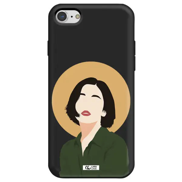Portrait Of A Girl In A Green Dress Apple iPhone 7 Silicone black Case