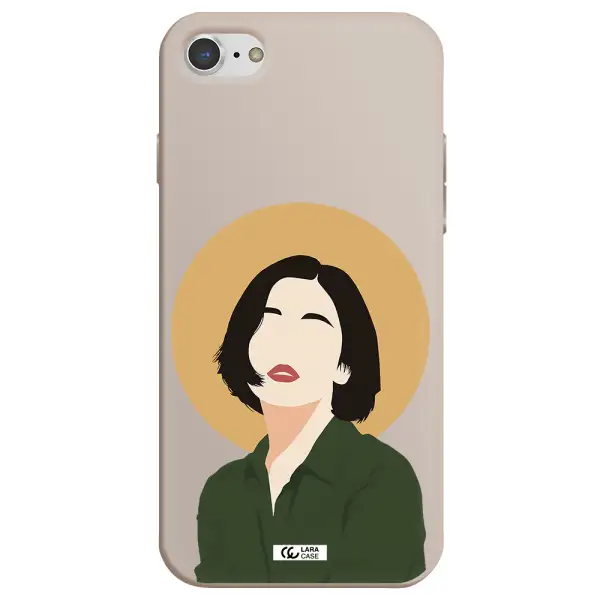 Portrait Of A Girl In A Green Dress Apple iPhone 7 Silicone Stone Case
