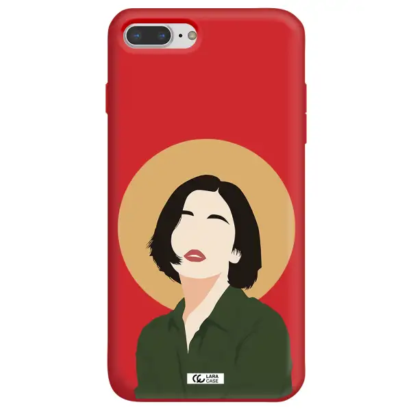 Portrait Of A Girl In A Green Dress Apple iPhone 8 plus Silicone Imperial Red Case