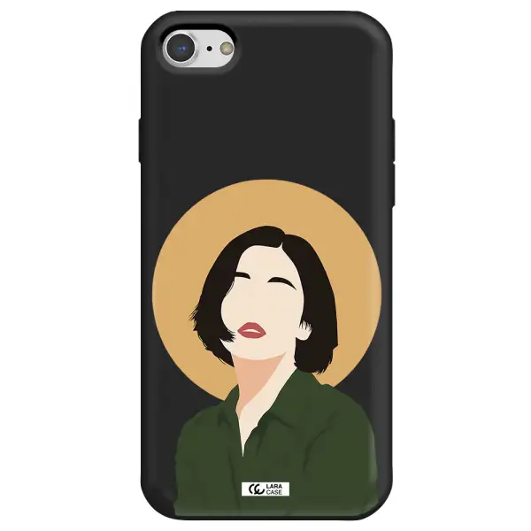 Portrait Of A Girl In A Green Dress Apple iPhone 8 Silicone black Case