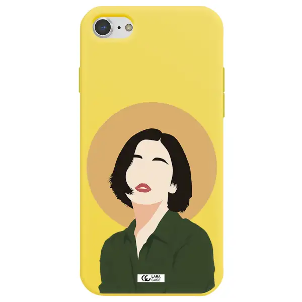 Portrait Of A Girl In A Green Dress Apple iPhone 8 Silicone canary yellow Case