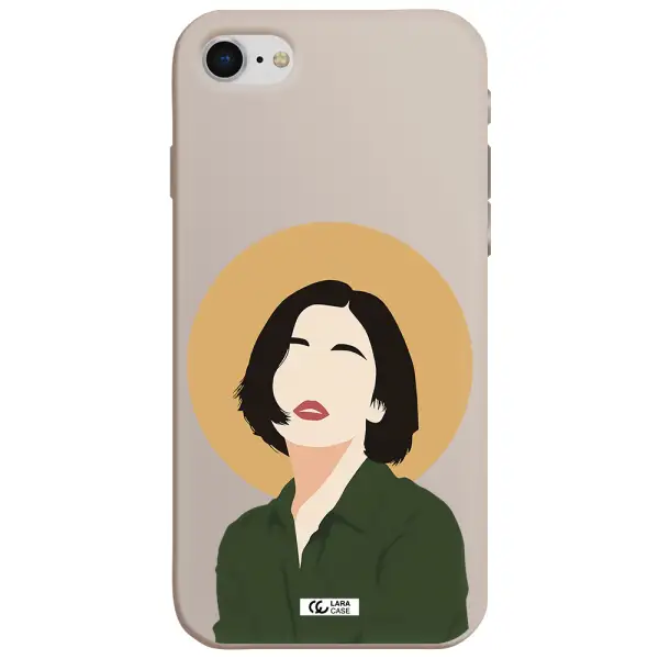 Portrait Of A Girl In A Green Dress Apple iPhone se 2020 Silicone Stone Case