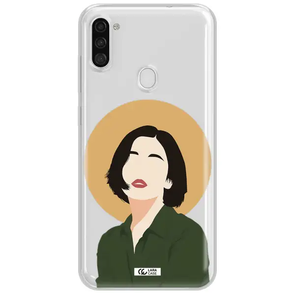 Portrait Of A Girl In A Green Dress Samsung A11 Clear TPU Case