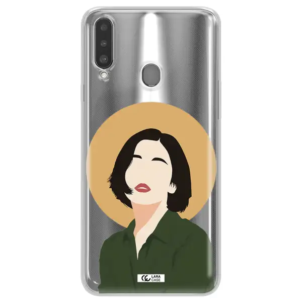 Portrait Of A Girl In A Green Dress Samsung A20S Clear TPU Case