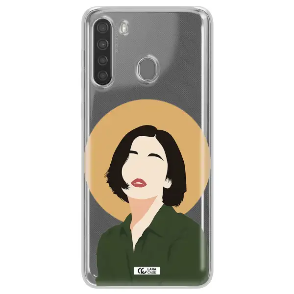 Portrait Of A Girl In A Green Dress Samsung A21 Clear TPU Case
