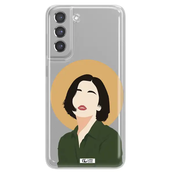 Portrait Of A Girl In A Green Dress Samsung A21 Fe Clear TPU Case