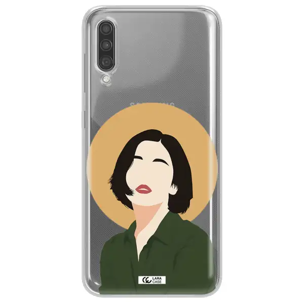 Portrait Of A Girl In A Green Dress Samsung A30S Clear TPU Case