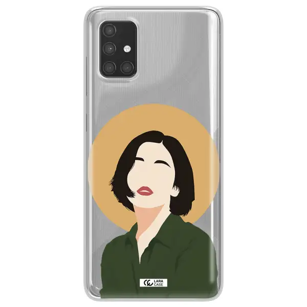 Portrait Of A Girl In A Green Dress Samsung A71 Clear TPU Case