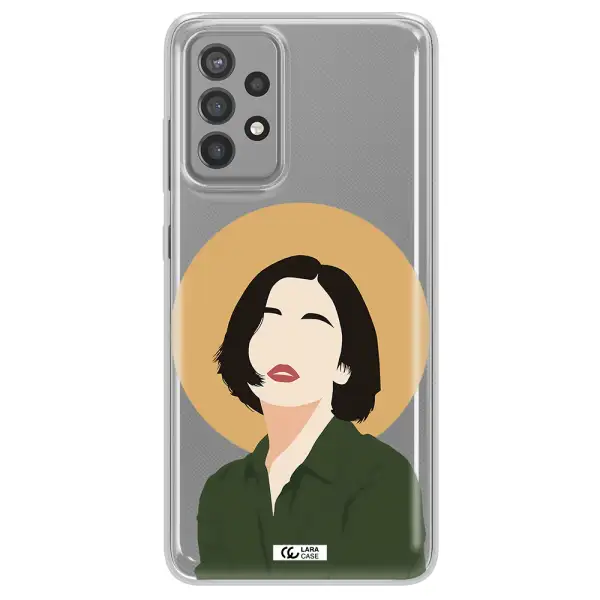 Portrait Of A Girl In A Green Dress Samsung A72 Clear TPU Case
