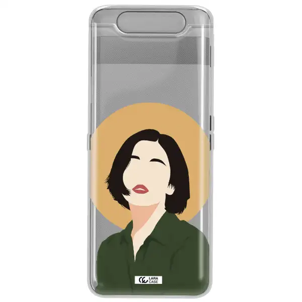 Portrait Of A Girl In A Green Dress Samsung A80 Clear TPU Case