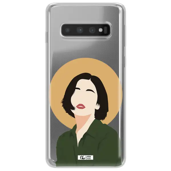 Portrait Of A Girl In A Green Dress Samsung S10 Clear TPU Case