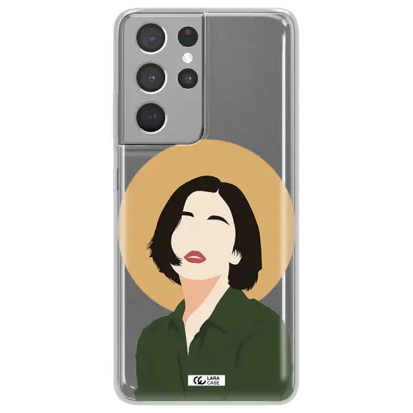 Portrait Of A Girl In A Green Dress Samsung S21 Ultra Clear TPU Case