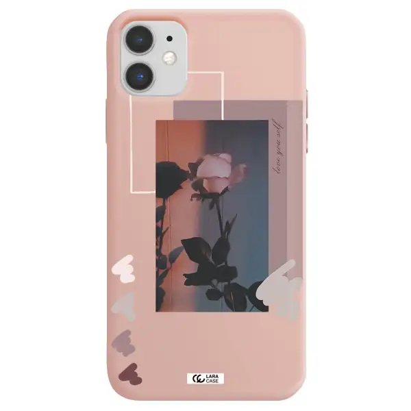 Pink Rose Apple iPhone 11 Silicone pastel pink Case