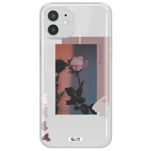 Pink Rose Apple iPhone 12 mini Clear TPU Case