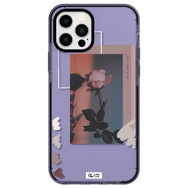 Pink Rose Apple iPhone 12 pro impact Lilac Case