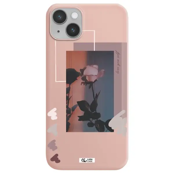 Pink Rose Apple iPhone 14 plus Silicone pastel pink Case