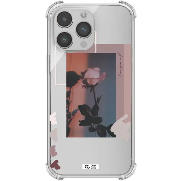 Pink Rose Apple iPhone 14 pro Clear PC Case